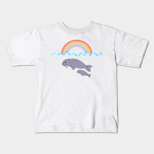 Dugong Mother and Child Kids T-Shirt